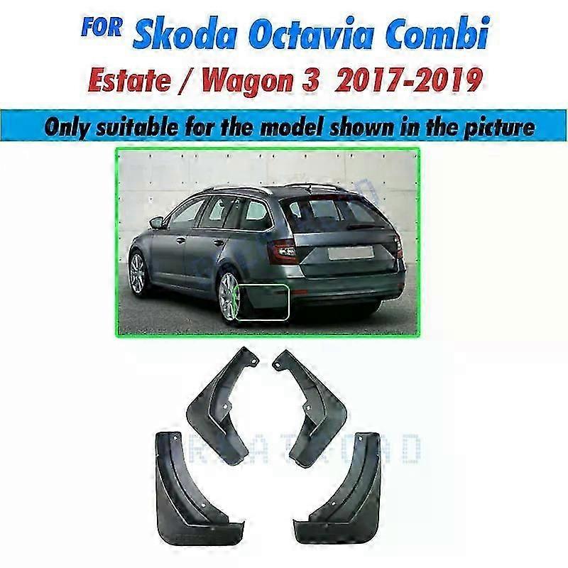 Skoda Octavia 3 Mud Flaps 4pcs for Combi Wagon Estate MK3 A7 5E 2017-2019 Splash Guards Fender Mudguard