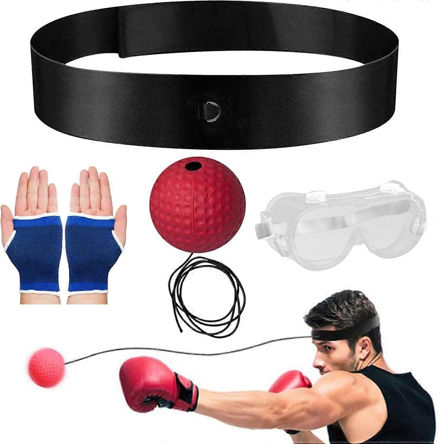 Boxing Reflex Ball Headband Set Adjustable Headband for Skill Improvement Equipment for Beginners and Pros