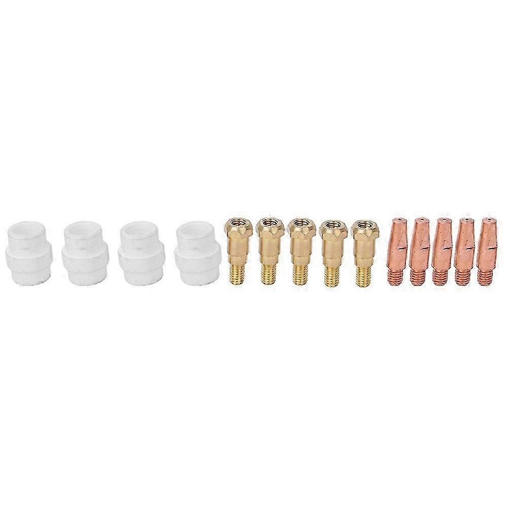 14pcs Contact Tip Gas Diffuser Tip Holder Set for Binzel 24KD MIG Welding Torch1.0mm