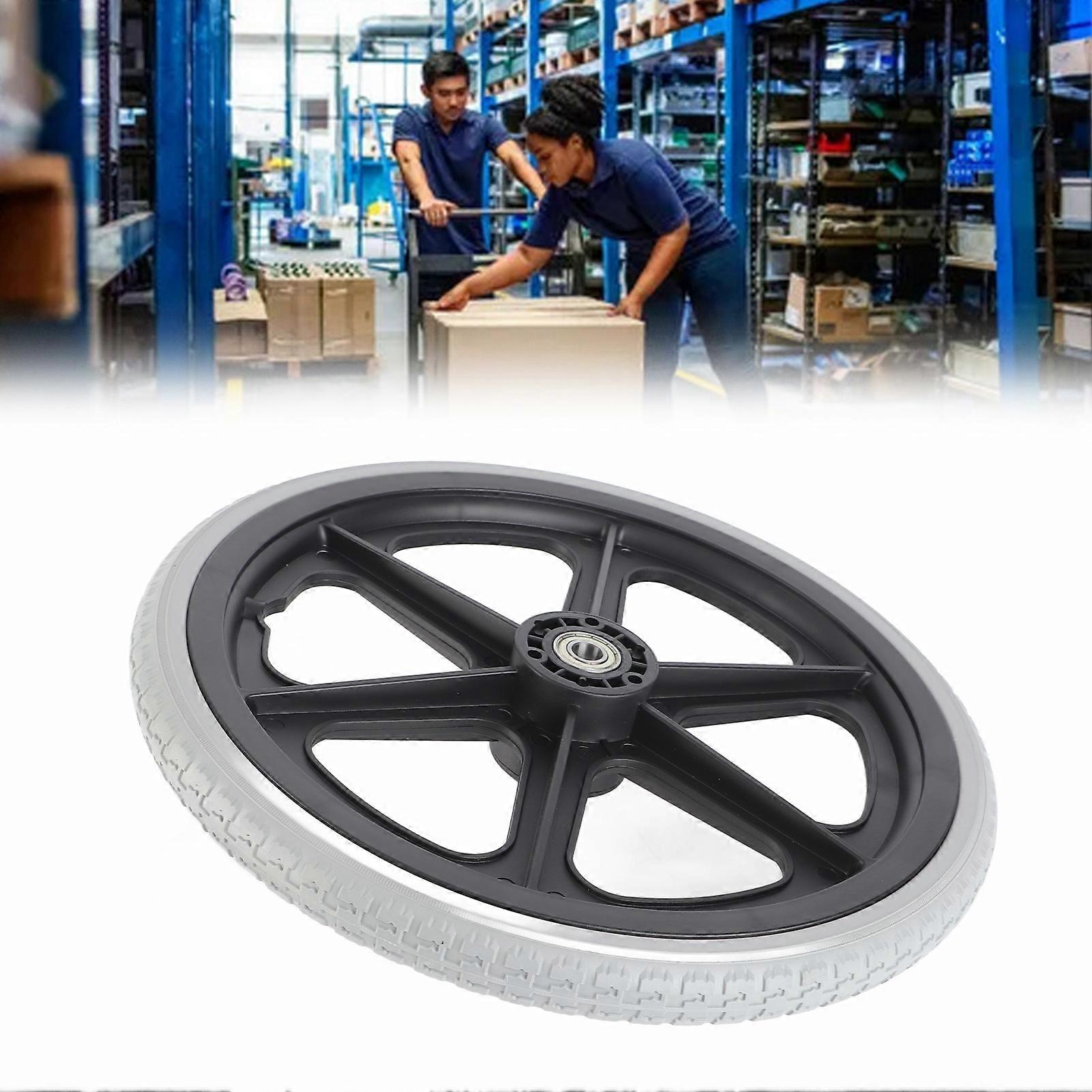 14-Zoll-Rollstuhl aus schwarzem festem Polyurethanschaum Hinterrad