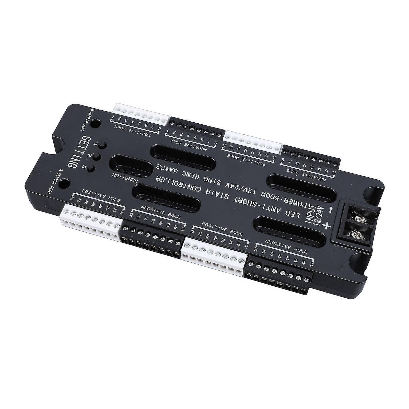 LED Stair Light Controller 32-Port DC12V/24V 18x8cm ABS Case