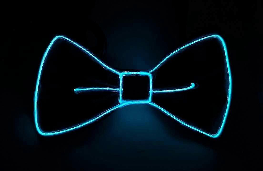 Blue LED Light-Up Bow Tie with Neon, 3 Flashing Modes for Party Halloween