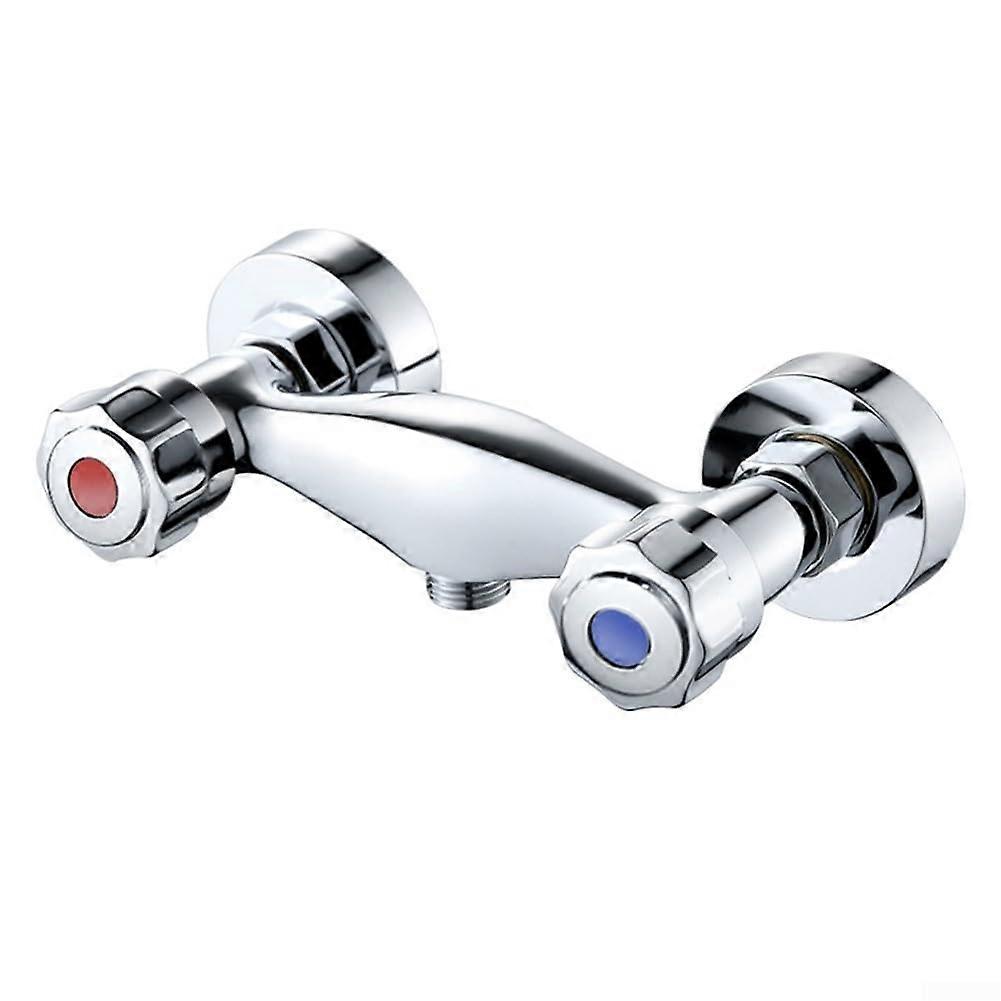 Shower Mixer Faucet, Dual Control, Wall Mounted, Chrome Finish, Smooth Temperature Control, Hot Cold Valve, G1/2 Outlet