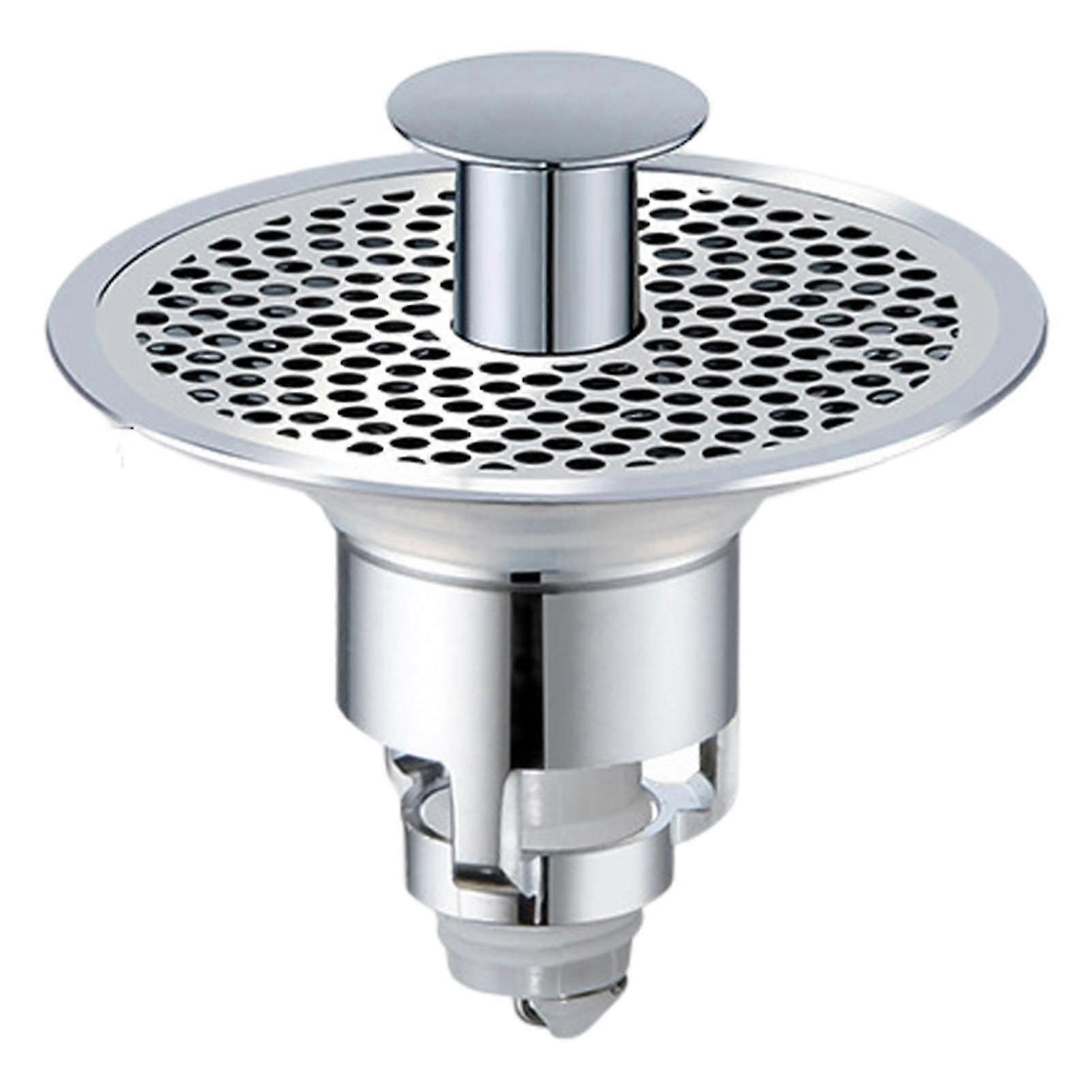 Sink Stopper Bouncing Core Press Large Diameter Draining Double Filtration Anti-clogging Separable 30-40mm Pipe Sink Strainer Bathroom Accessory Qingh
