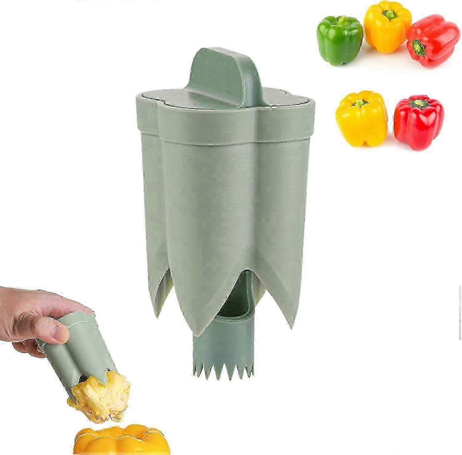 Pepper Seed Corer Remover - 2025 Upgraded 2-in-1 Bell Pepper Cutter & Deseeder: Effortlessly Streamline Your Kitchen Prep for Faster, More Efficient