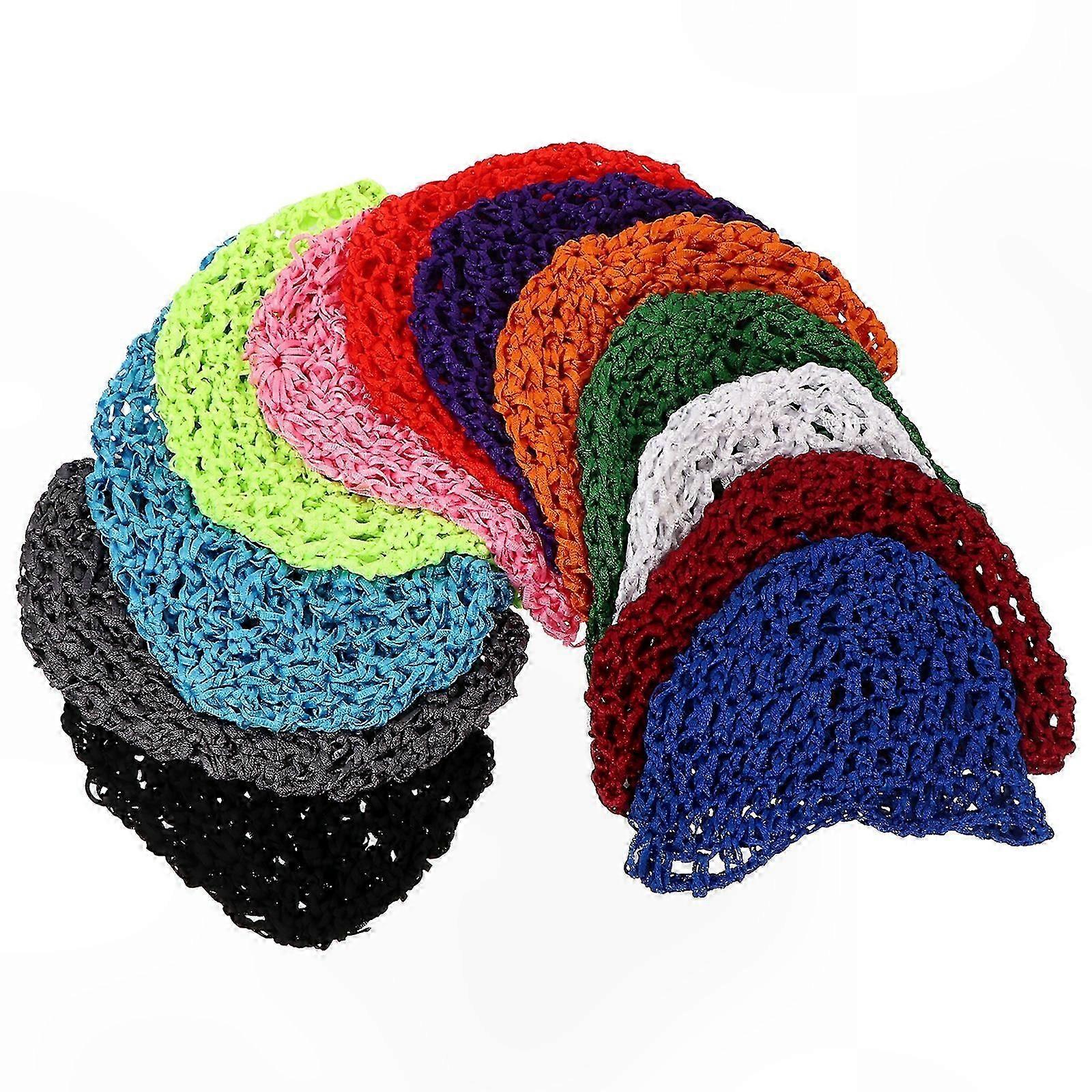 12-Pack Womens Hair Nets Comfortable Soft Sleep Caps