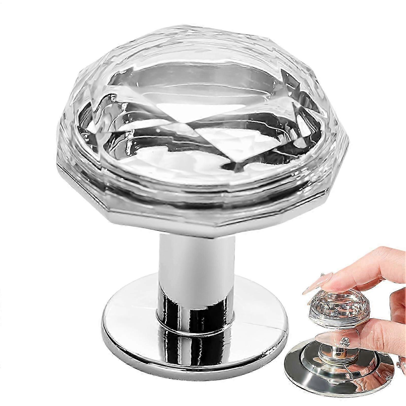 Toilet Button Replacement, Toilet Tank Push Button Rhinestone to Protect Nails