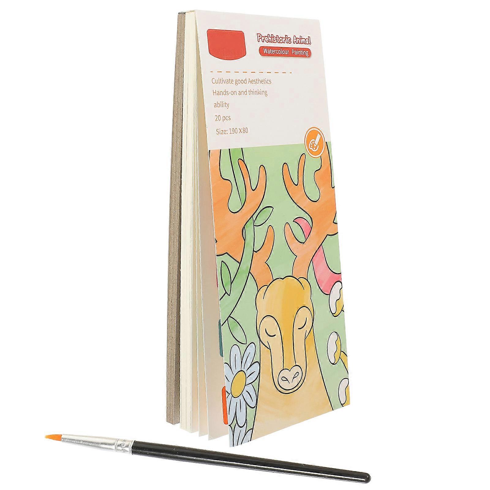 Coloring Book Toddler Watercolor Painting Book Paper Material Assorted Color for Creativity Improvement 1 Set