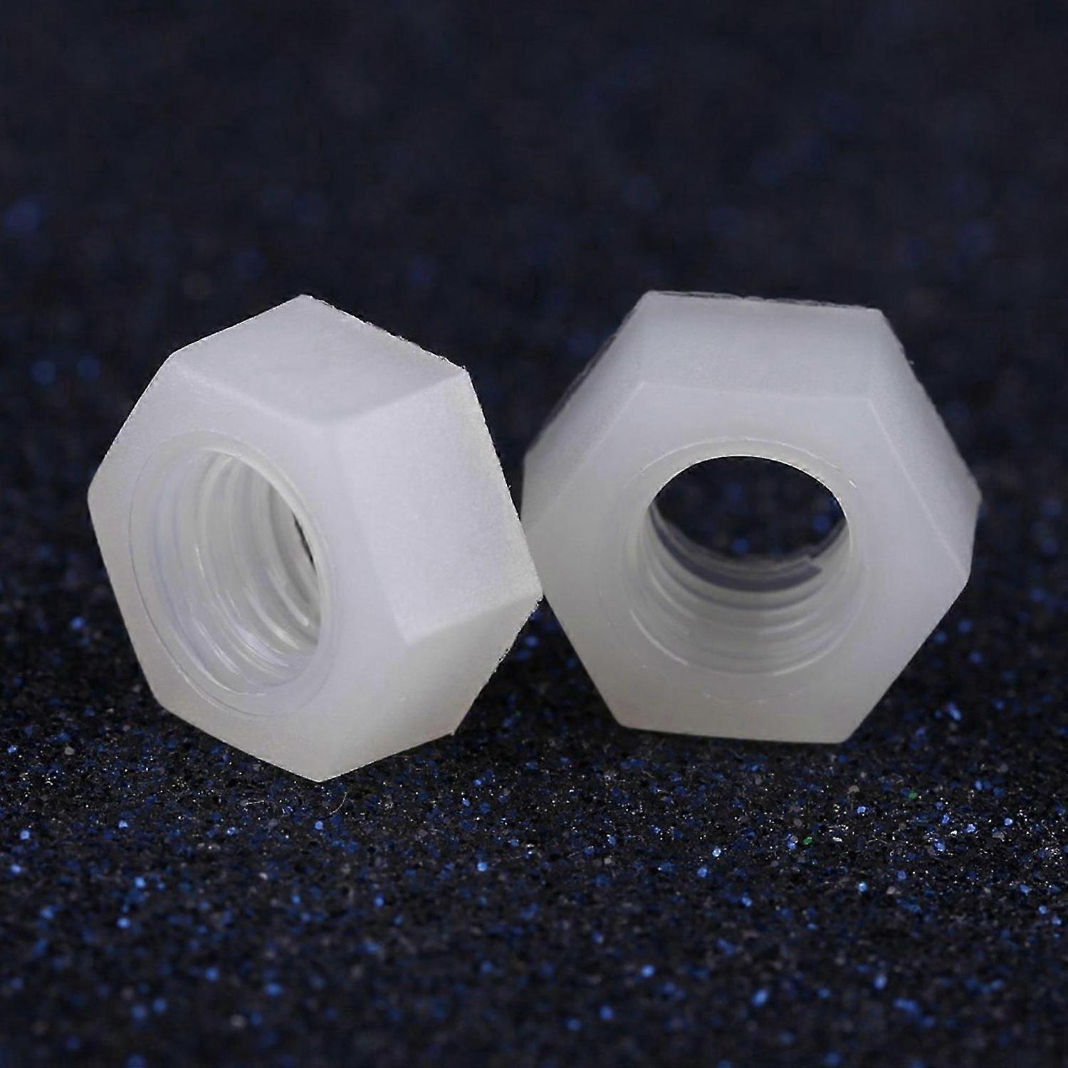 High quality M2-M8 Series Nylon Hexagon Nuts White 100pcs/Pack (M3)
