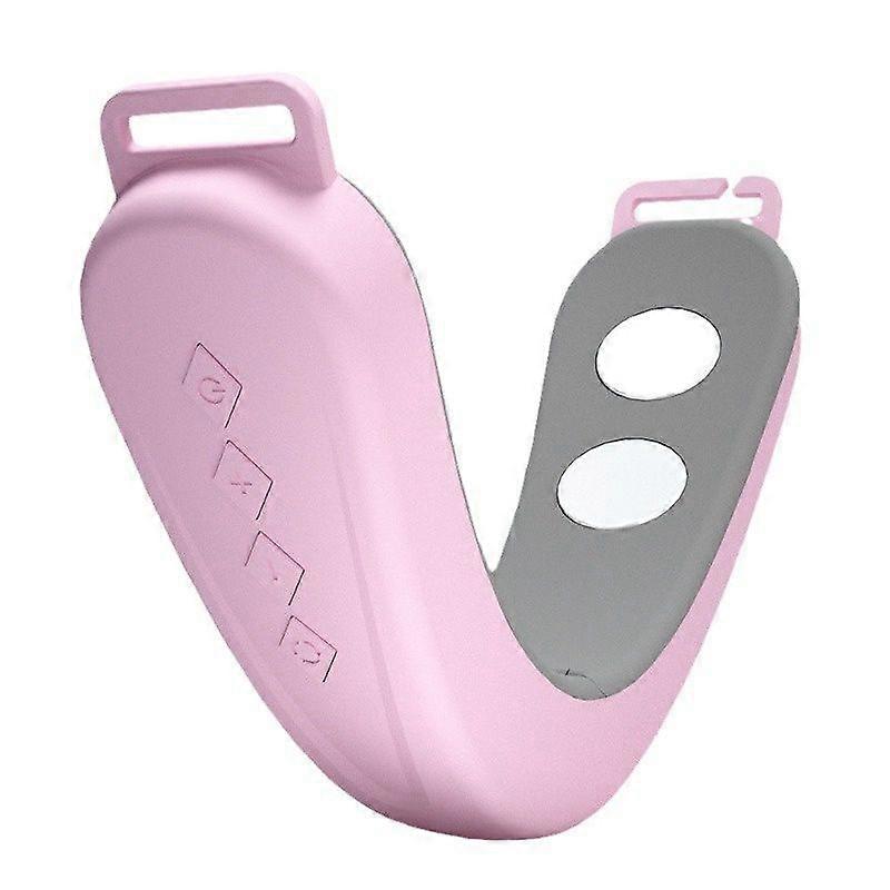 Electric Double Chin Eliminator & V-Shaped Face Massager, 6 Adjustable Modes, 12 Intensities, Portable Design(Pink)