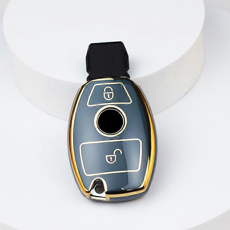 2/3 Button Remote Car Key Shell Case Fob for Mercedes Benz ABRG Class GLK GLA GLC GLR W204 W210 W176 W202 W463 Soft TPU~02143