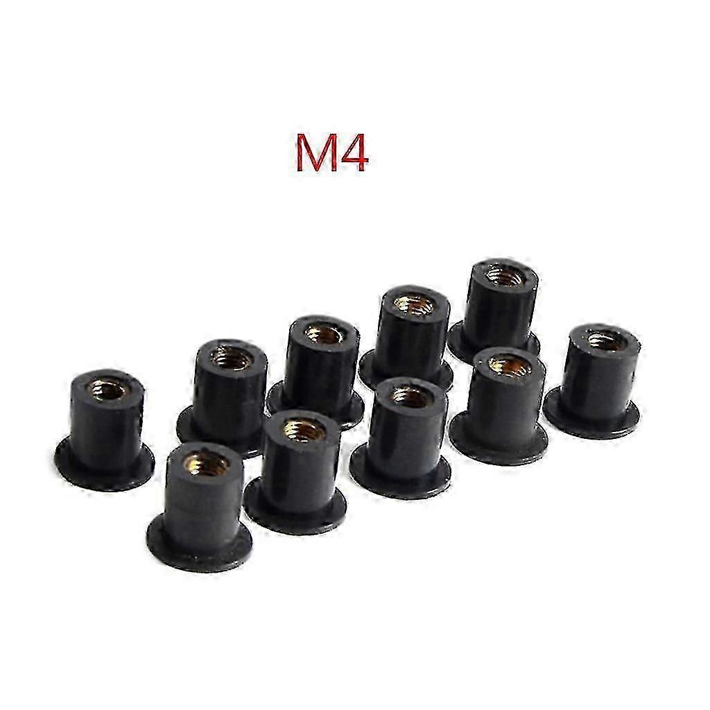 Motorcycle Windscreen Rubber Well Nut Fasteners M4 M5 M6 Metric Blind Fastener Kit (10-Piece Set)