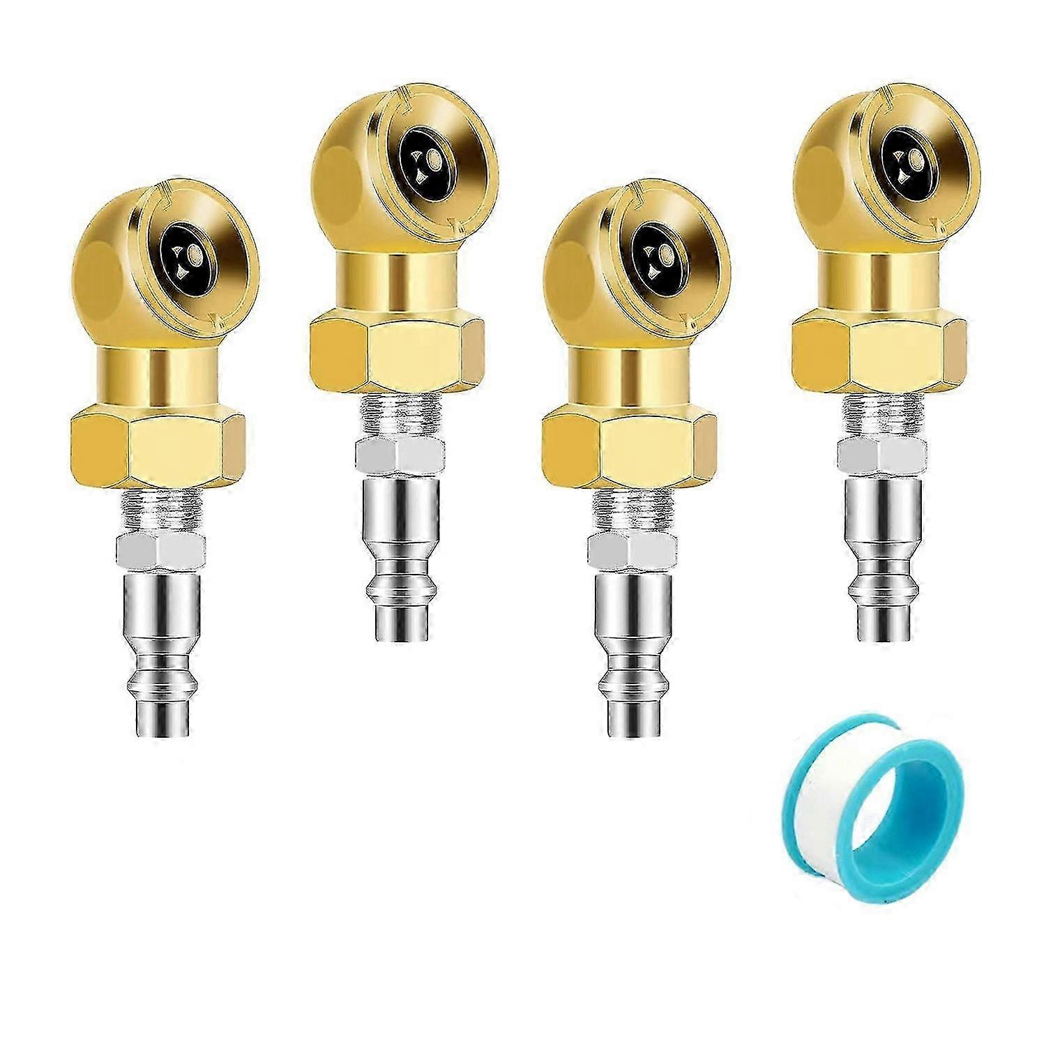 4Pcs 1/4Inch Air Chuck Tire Pressure Caps