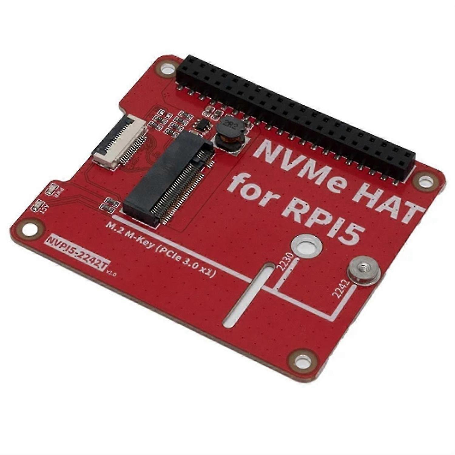 NVPI5 2242T M.2 NVMe HAT SSD 2280 PIP PCIe Peripheral Board for Raspberry Pi 5 Extension Adapter Boa