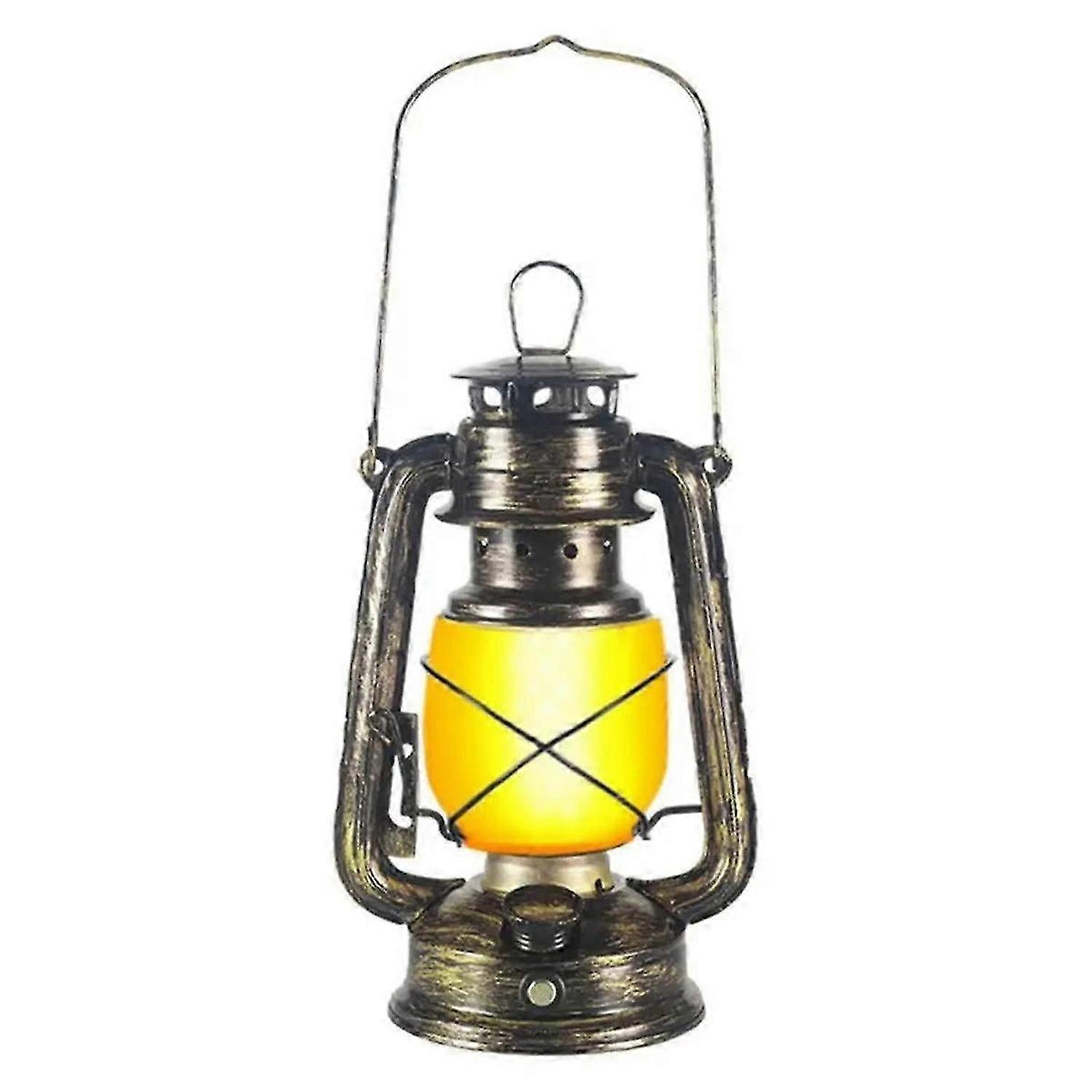 Portable Camping Lamp USB Rechargeable Hanging Tent Lantern Without Remote Control Dynamic Flame Light Battery Powered A