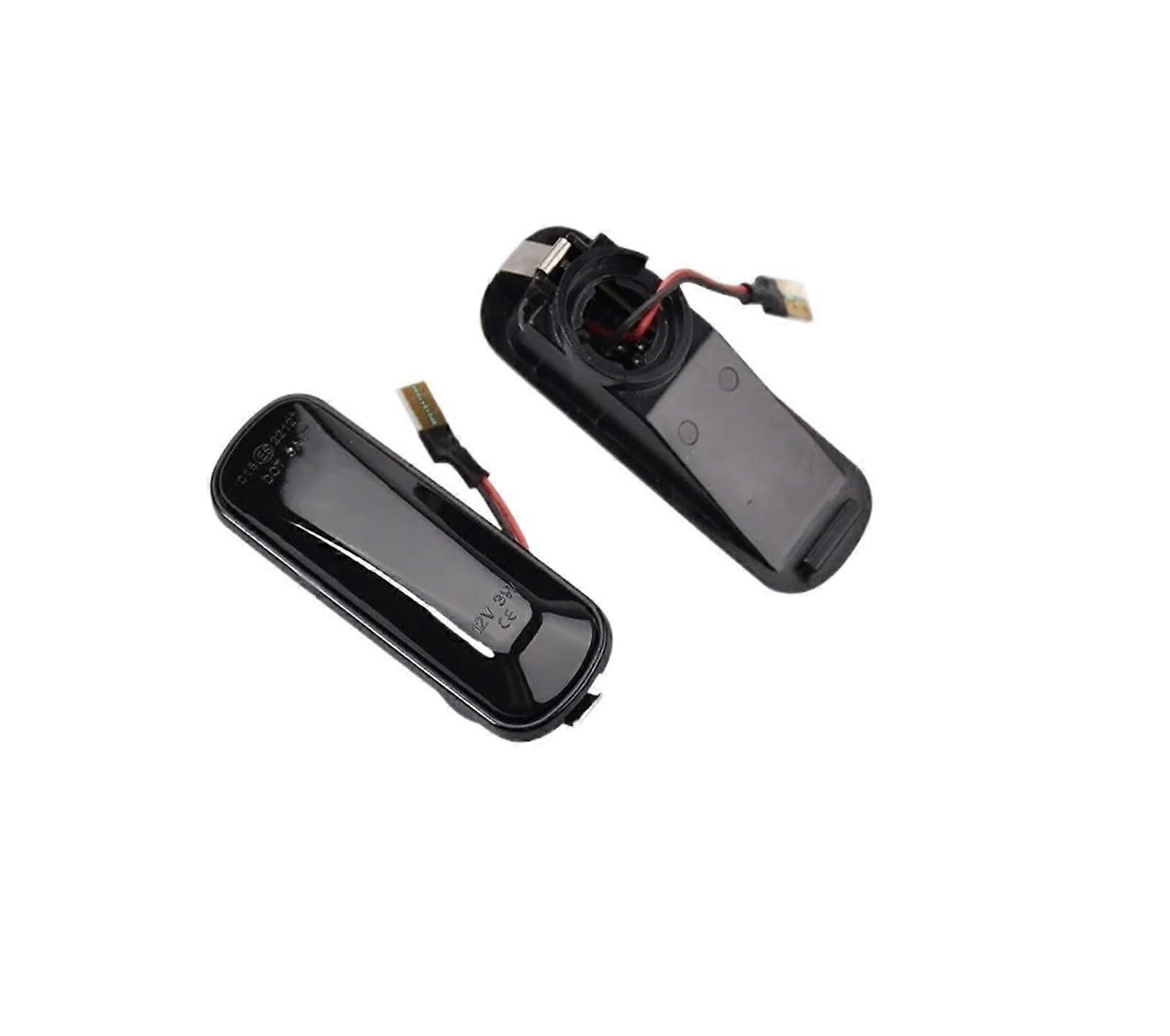 Turn Signals Lamp 2Pcs Dynamic LED Side Marker Lights For Hatchback And Sedan 19951999 Smoked Black