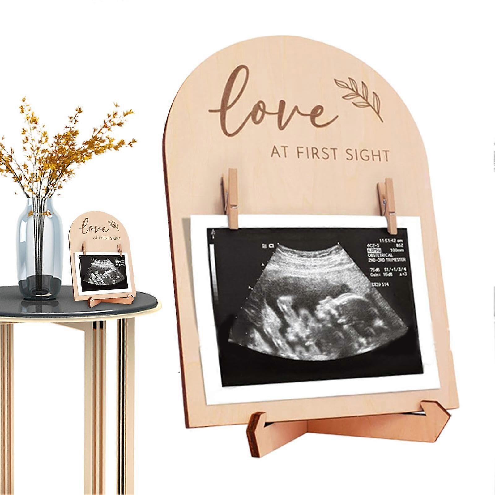 Ultrasonic Photo Frame Sonogram Photo Frame DoubleSided Wooden Sign Modern Keepsake Frame Pregnancy Announcement Frame