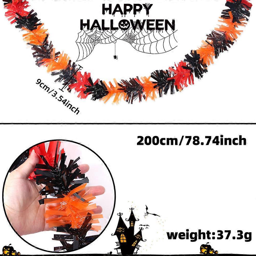 2 meters long Halloween orange purple black color strips Ghost Festival courtyard home decoration wool strips pull flower simulation madder