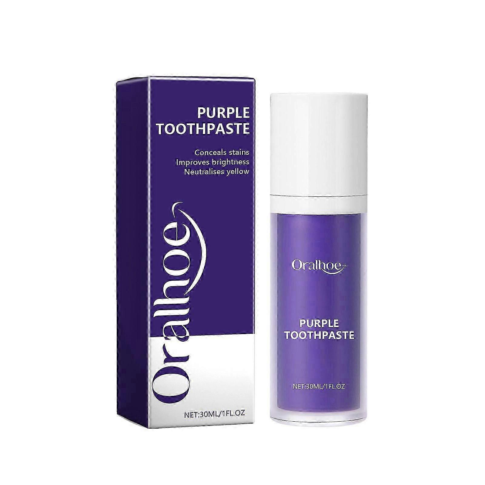 Purple Toothpaste - Deep Clean, Brighten Teeth, Fresh Breath, 30ml