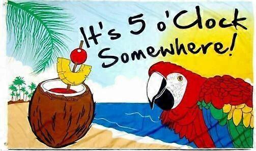 It5 Oclock Somewhere Party Flag Outdoor Beach ParrotFive Happy -New Type A 1237