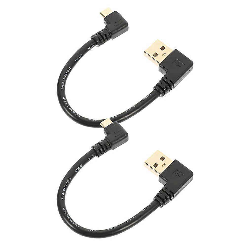 USB Cable 90 Degree Connector for Tablet Data Transfer Multi Material Designed for Car Use 2Pcs
