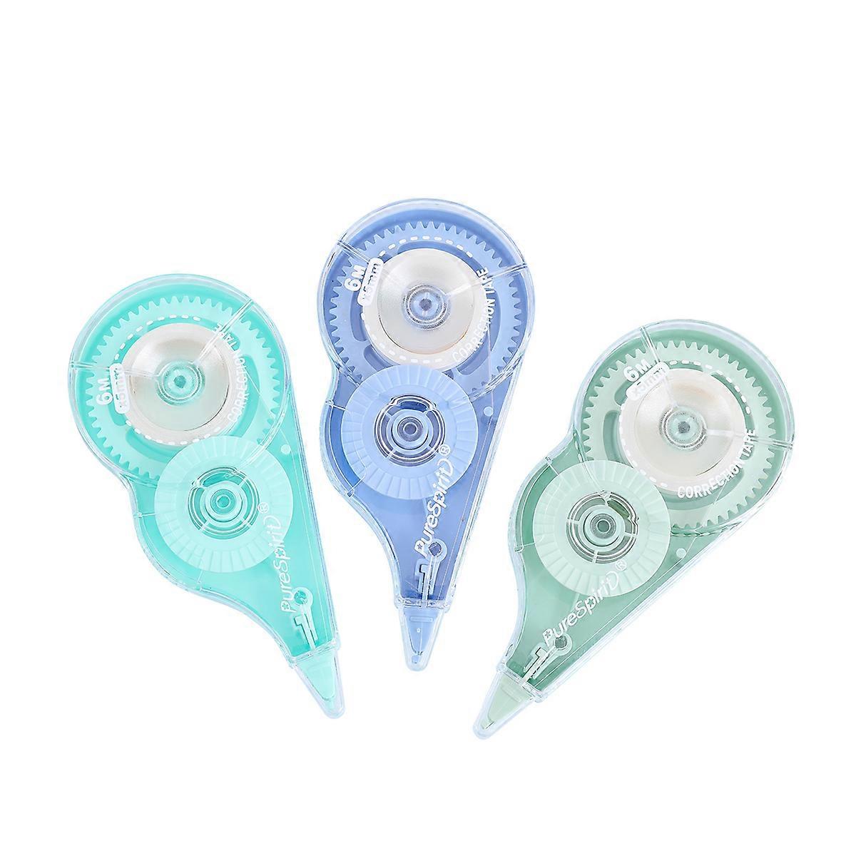 3 枚修正テープ、ホワイト ミス アウト、フィルム ベース テープ、透明ディスペンサー 1/5 インチ x 16.4 フィート (5mmx5m)