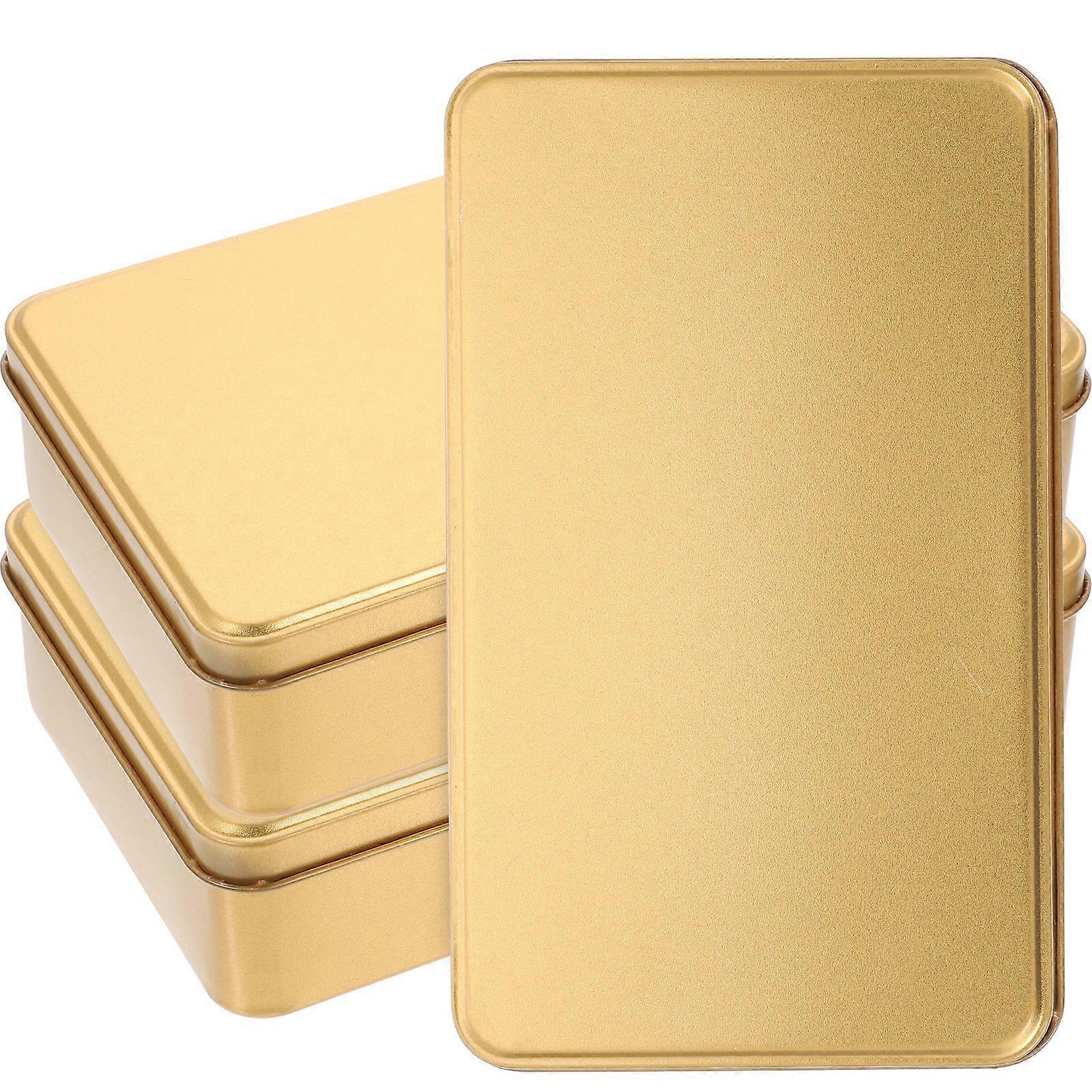 3pcs Small Tin Box Empty Rectangle Tinplate Box Tinplate Containers Tin Box With Lid