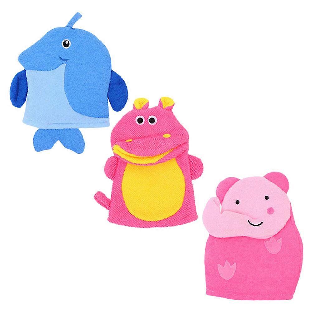 Children Bathing Gloves Exfoliating Accessory for Bath Use 3Pcs Household Gloves