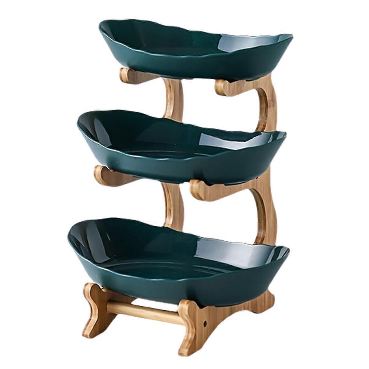 Obstteller, Wohnzimmerküche Snackteller, Grün dreilagig