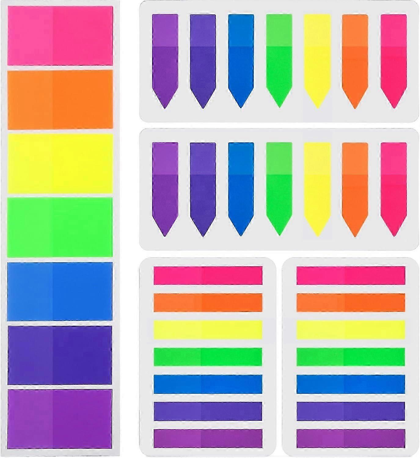 700-Piece Assorted Index Tabs and Sticky Notes in 7 Colors for Page Marking and Highlighting