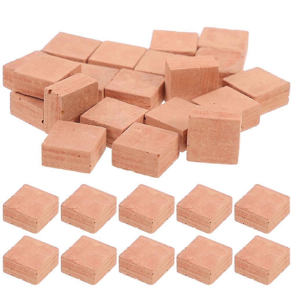 Mini Building Blocks Square Bricks for DIY Use 80Pcs Red Faux Decors