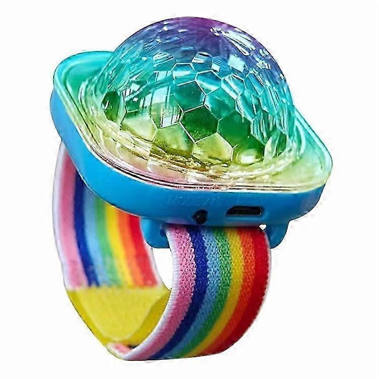 Portable Disco Ball Wristband Light Voice Activated Party Lamp USB Rechargeable Flashing Light