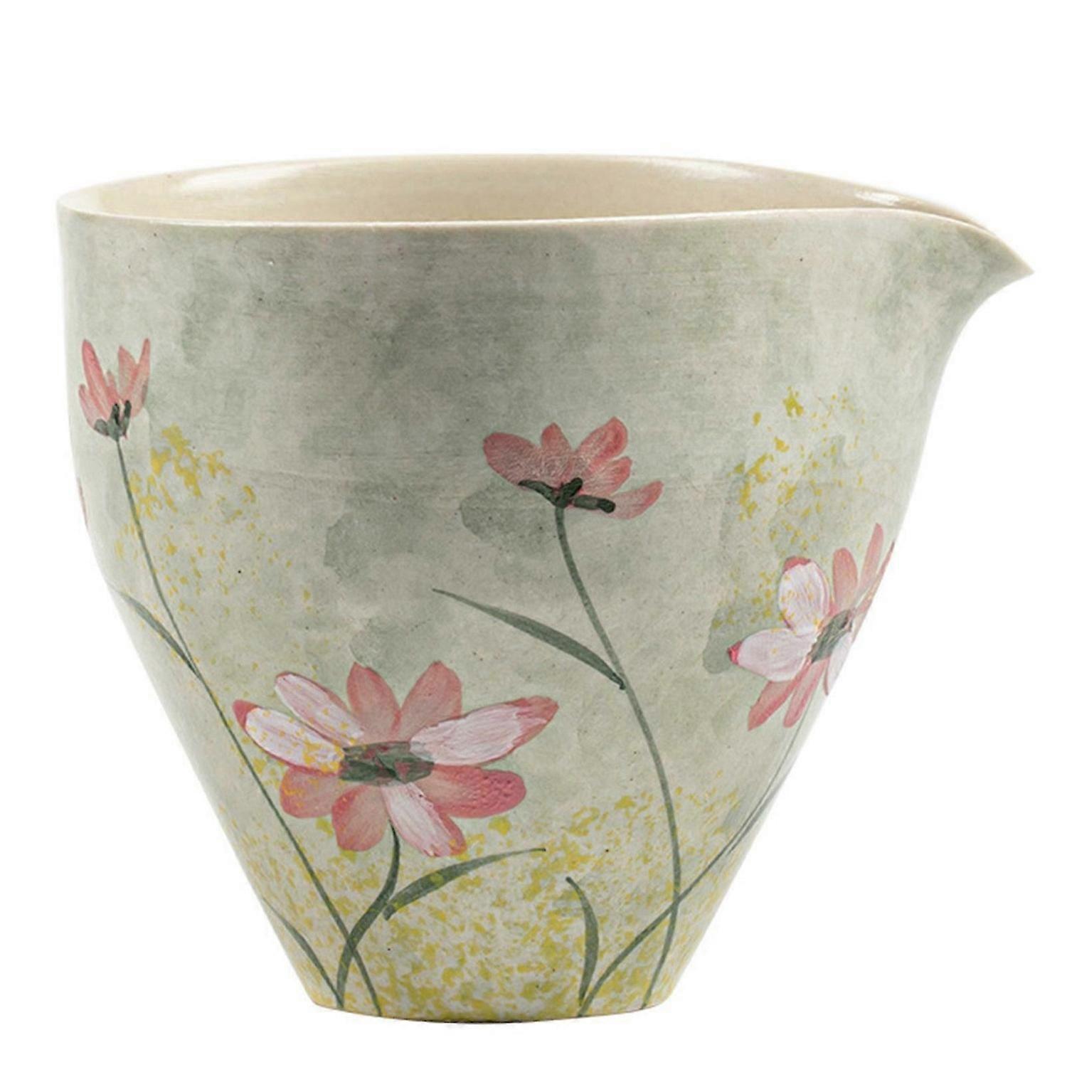 Ceramic Daisies Tea Pitcher Tea Coffee Cream Sharing Cup for Home Kitchen