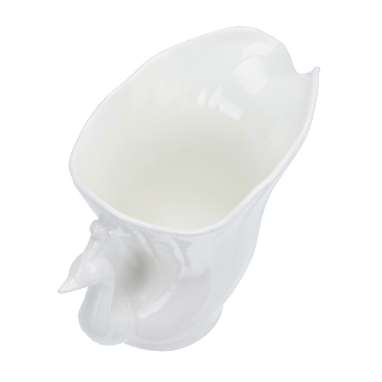 Ceramic Chopsticks Organizer 2 Pcs Swan Shape Tableware Storage Bucket White Kitchen Accessory