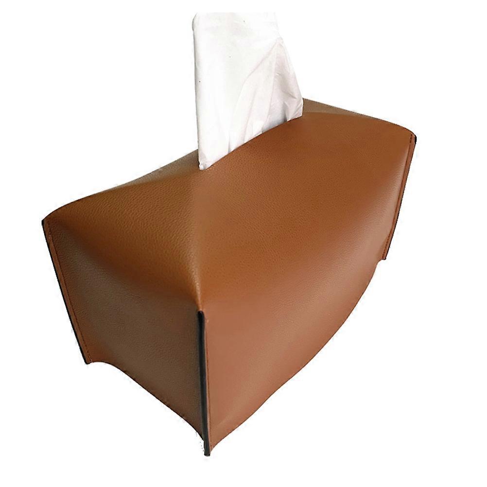 Tissue Box PU for Holding Tissue Brown Multipurpose Case
