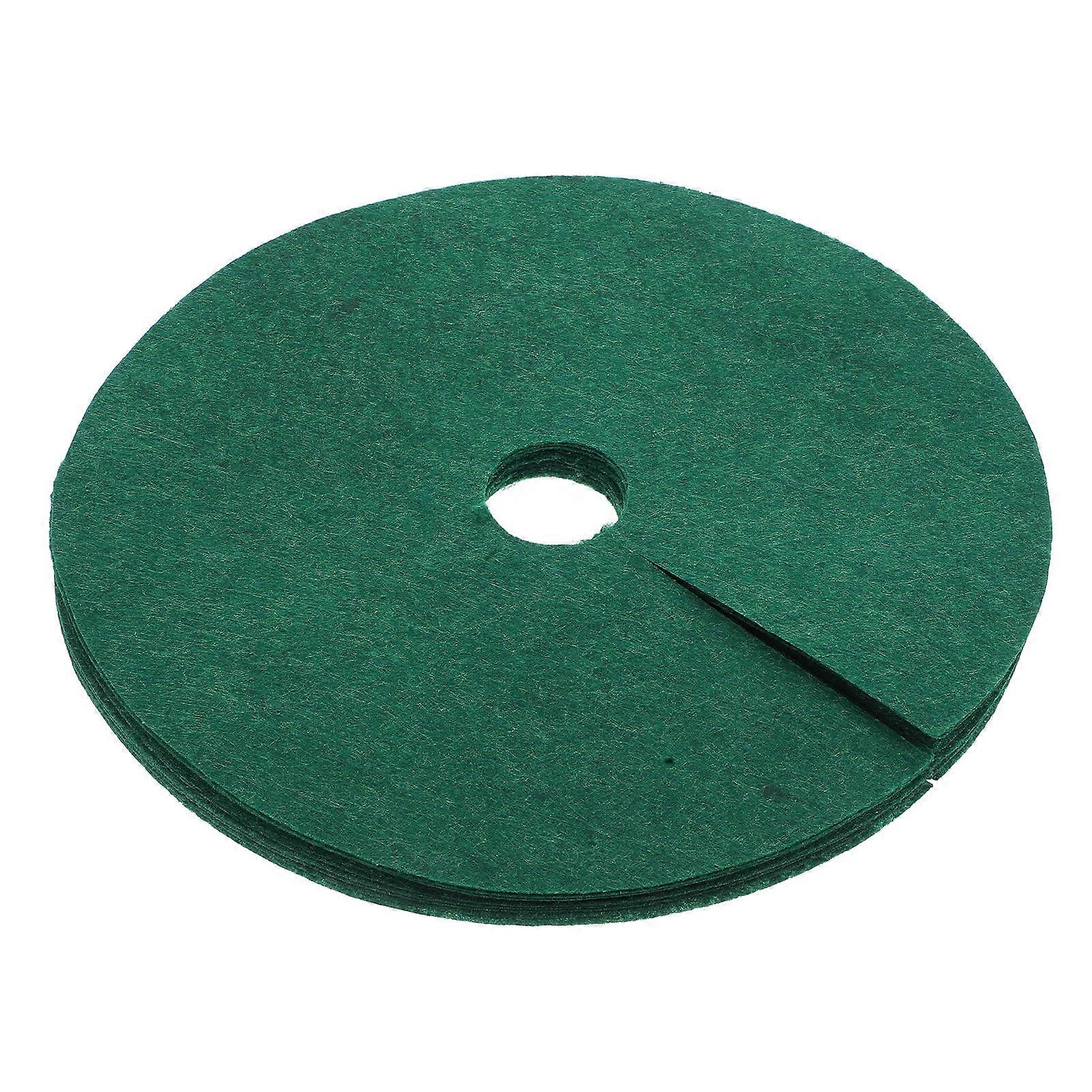 Reusable Tree Mulch Ring Mat 30 Pcs For Lawn Maintenance And Orchard Management 25cm Outer Diameter Dark Green Nutrient Protection