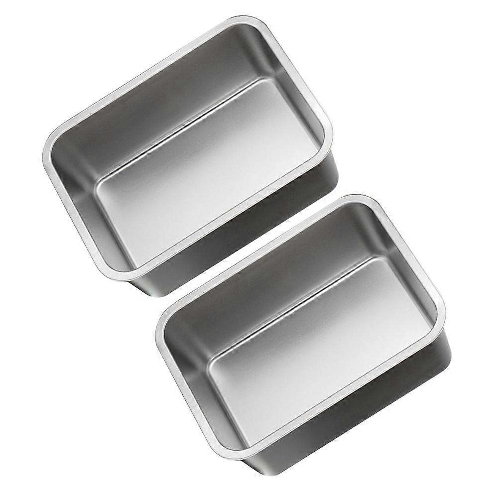Serving Food Stainless Steel Buffet Pan Rectangle Shape 14×10.4×2.8in For Household Users 2Pcs