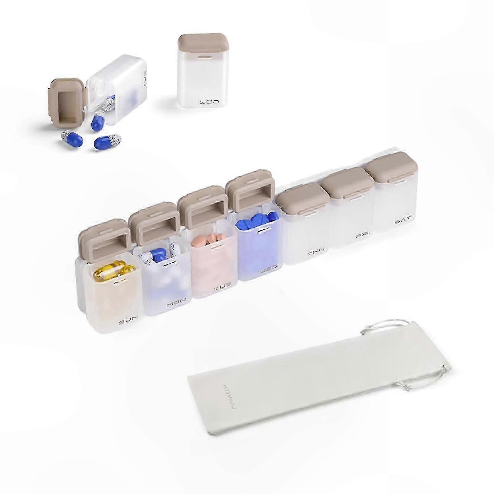 7-Day Magnetic Pill Organizer for Travel & Daily Use, Weekly Medication Management Case for Vitamins & Supplements