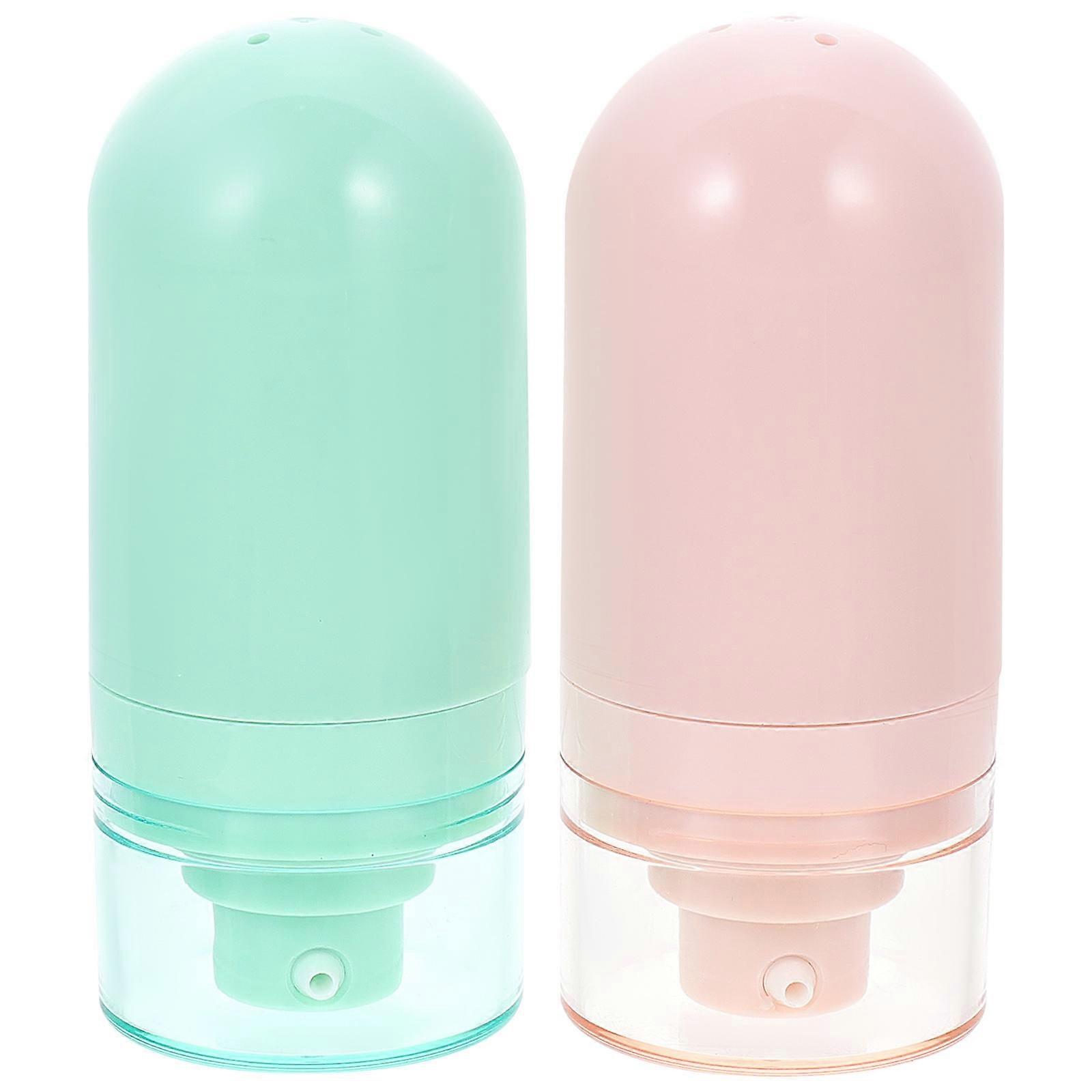 Refillable Vacuum Emulsion Bottle 2Pcs For Business Trip Containers ABS Material Portable Durable