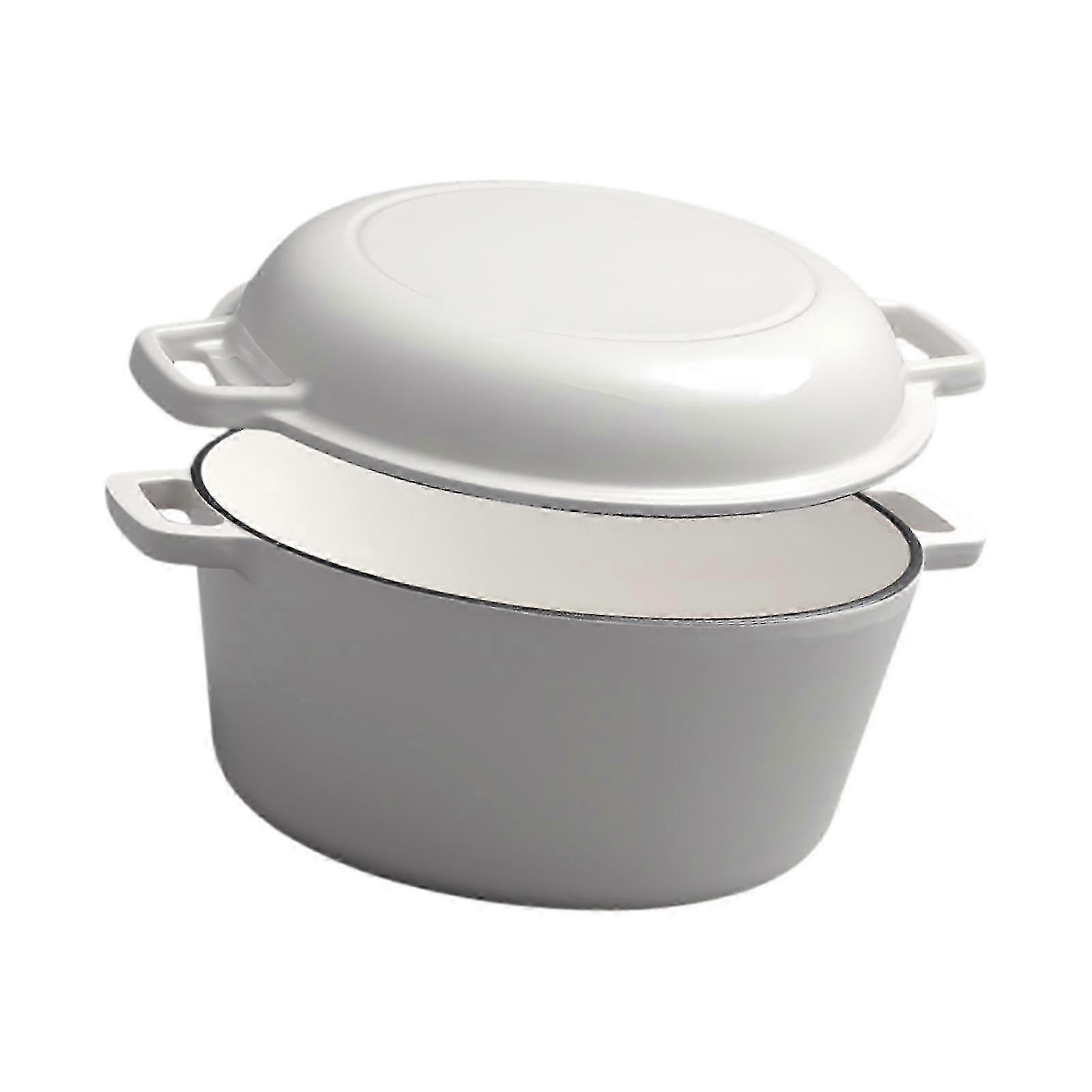 Sturdy Enameled Cast Iron Dutch Oven with Lid, Double Handles, Multipurpose Cookware for Soups, Stews, Baking 2025