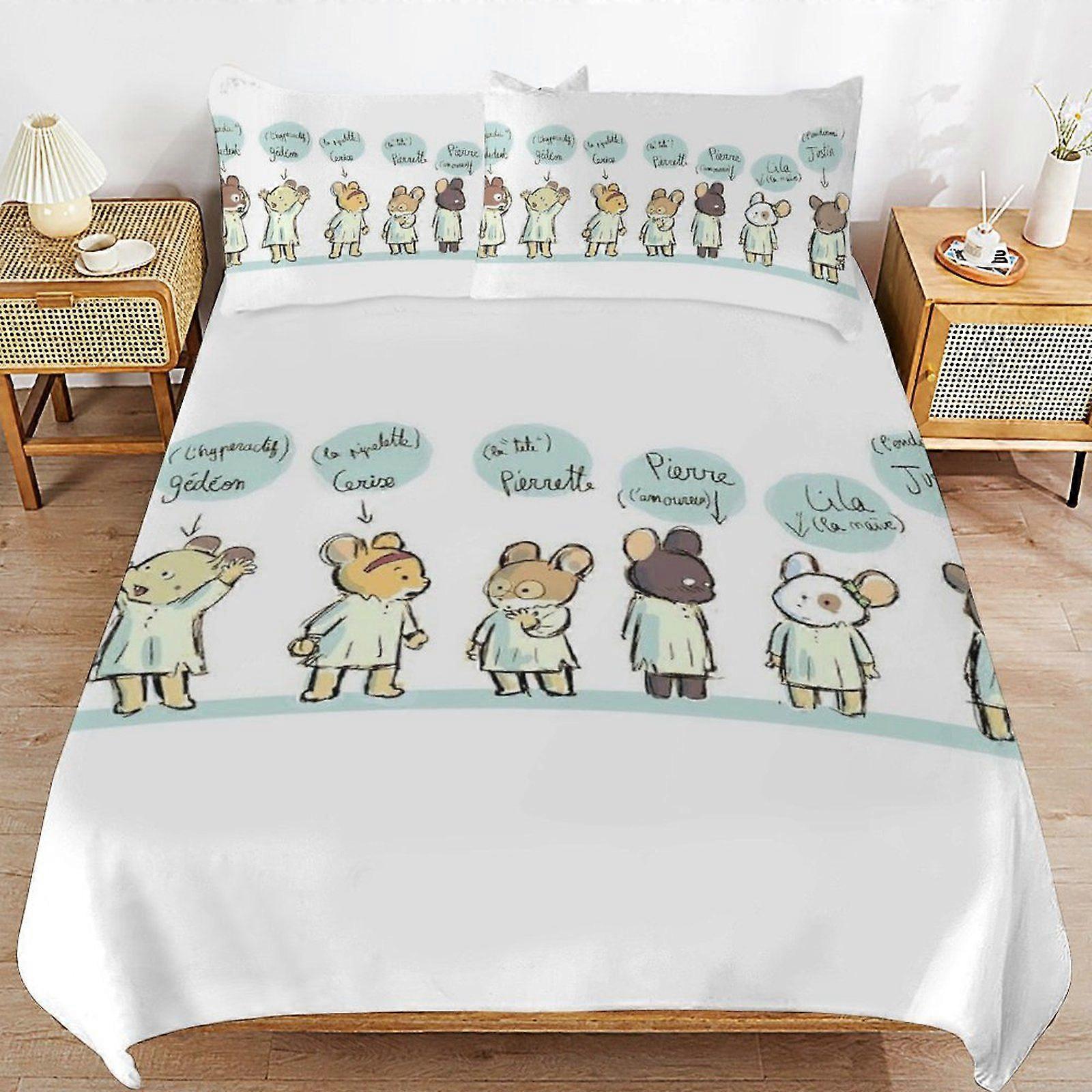 S442 Ernest & Celestine Durable Thread Count Secure Zipper Ultra Comfort Texture Duvet Cover Sets Bedding Solution A442