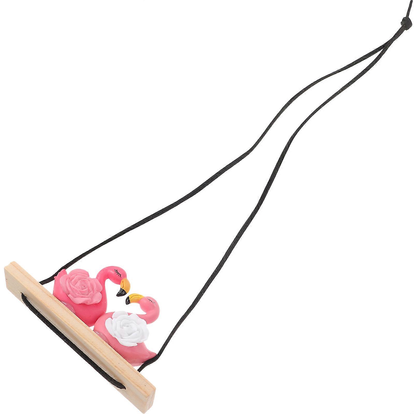Car Charm for Rearview Mirror Flamingo Hanging Set 4Pcs Included