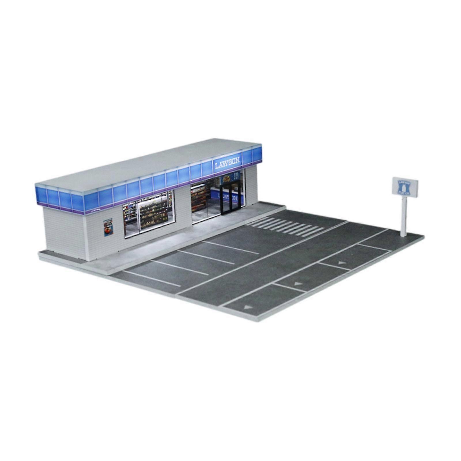 1/64 Diecast Model Car Display Case with Light for Mini Dolls Action Figures