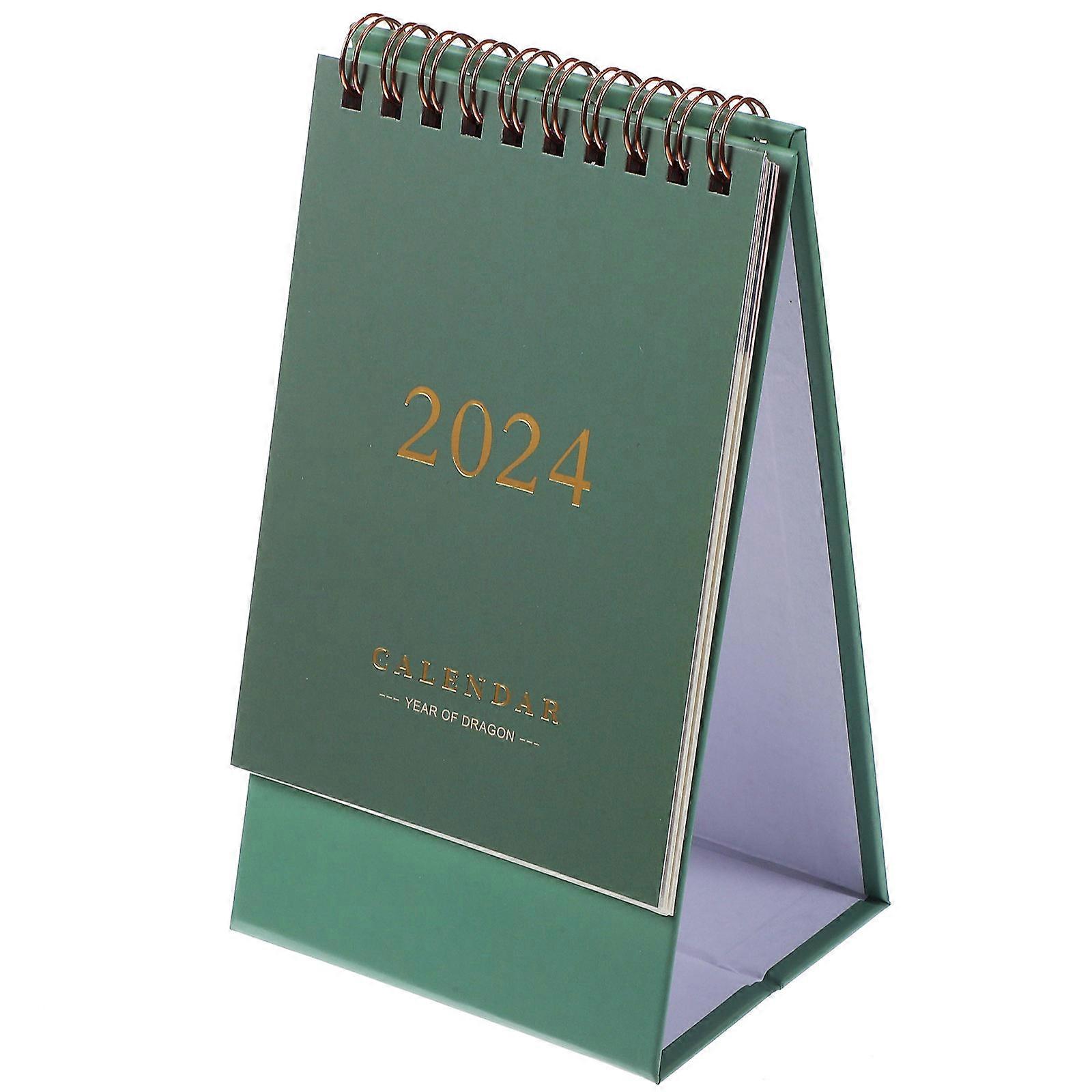 2024 Desk Planner Desktop Calendar for Monthly Organization 2Pcs Paper