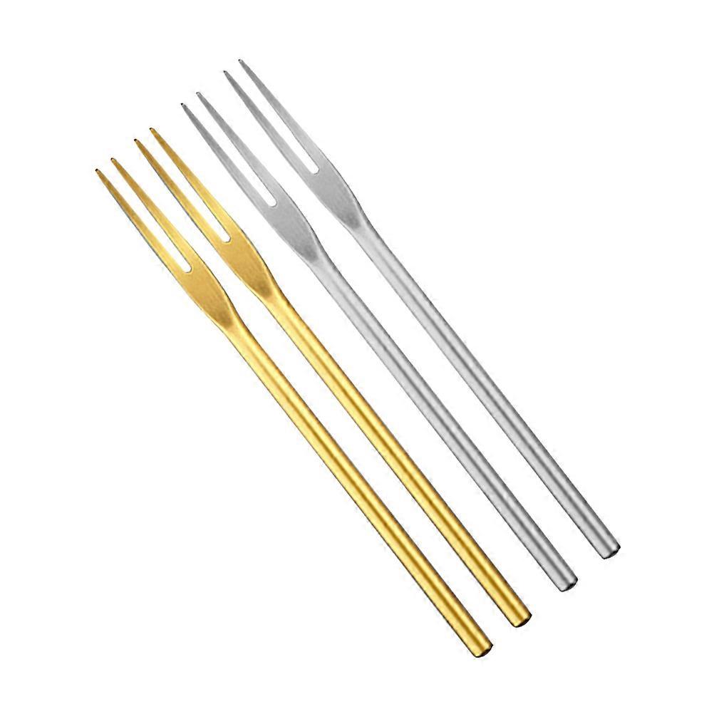 Cake Forks Stainless Steel Multipurpose Tableware for Cafe Hotel Beach Party 4Pcs Practical and Stylish