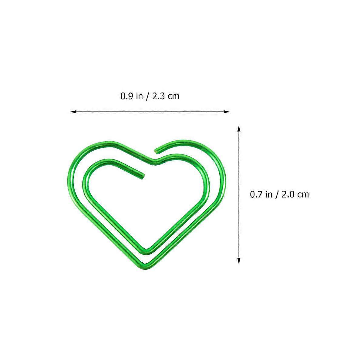 Cute Heart-Shaped Metal Paper Clips for Home Office School Use Assorted Color 12Set Photo Sign Clipping