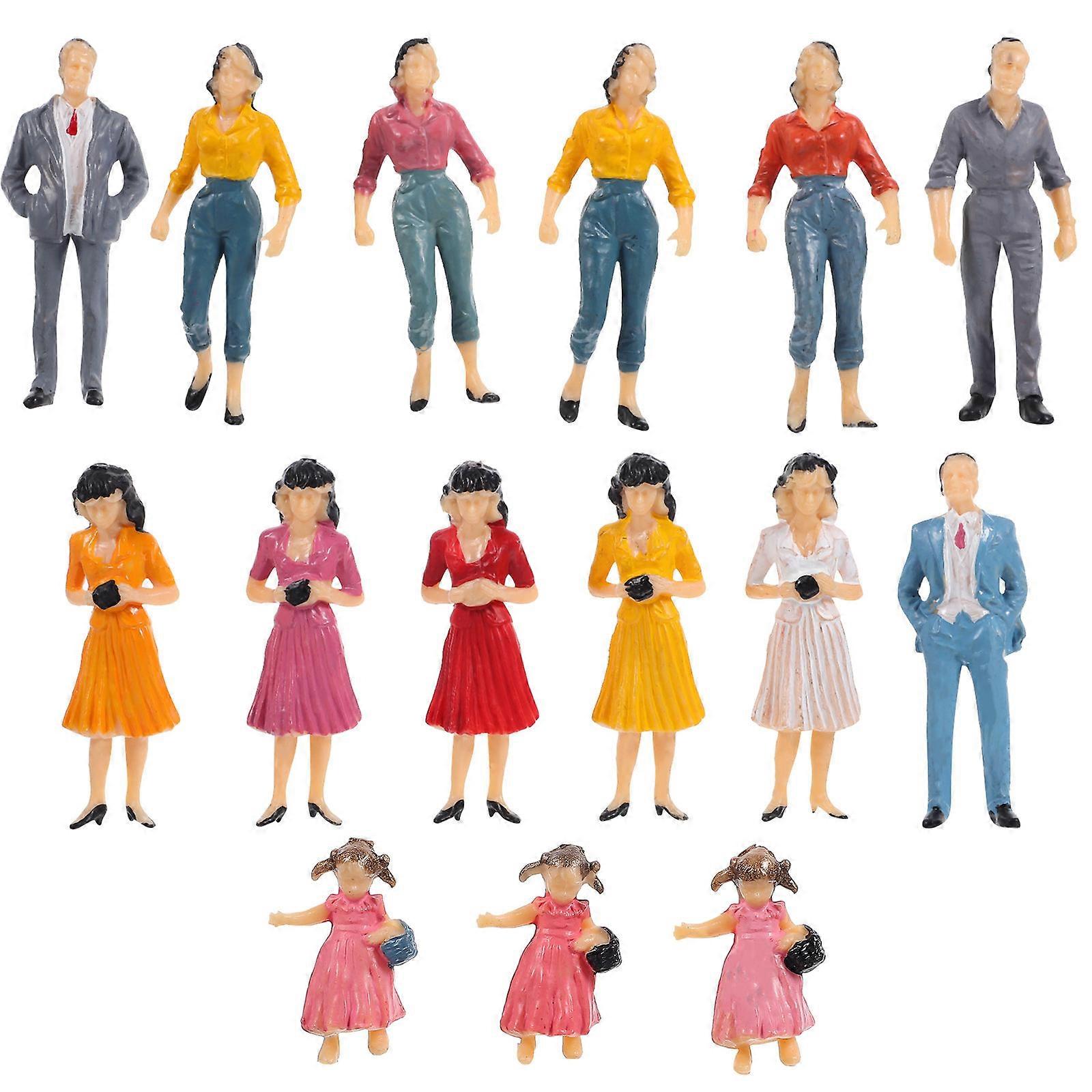 Plastic Painted People Figures Miniature Models for Decoration 75Pcs
