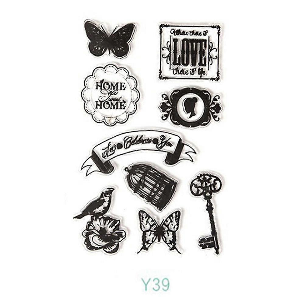 Silicone Clear Stamps Rubber Stamps for Scrapbooking 6Pcs Set Multi Color