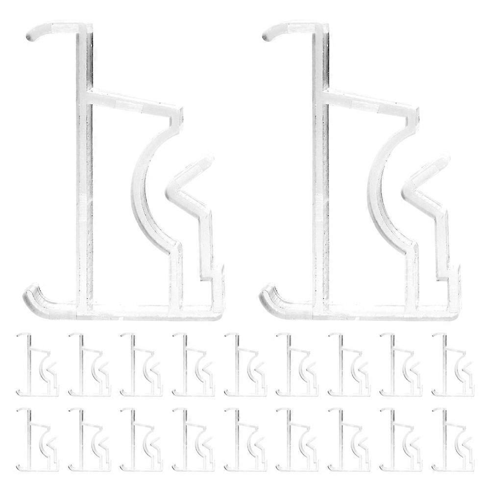 Átlátszó műanyag karnis kapcsok függönyhöz, 20 db-os ablakredőny hardver