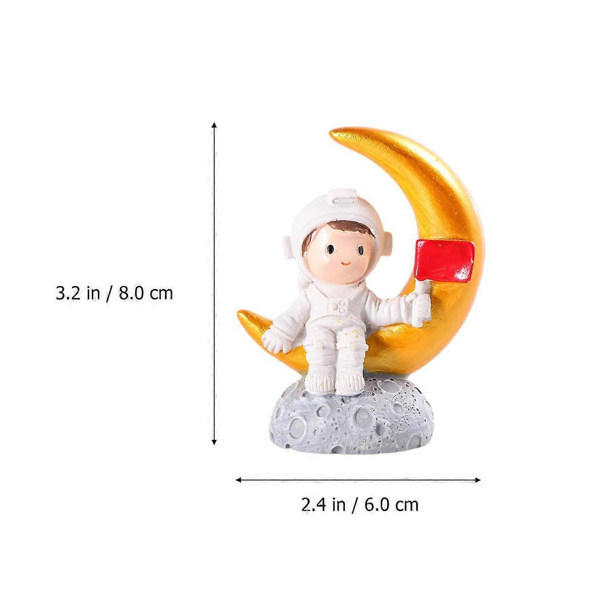 Astronauts Decoration Resin Home Ornament Multi 6 x 8 x 2.5cm Chic 3Pcs